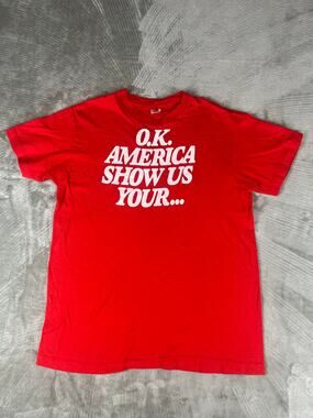 Vintage 70s Hanes Underalls "OK America Show Us Tour" Tee M
